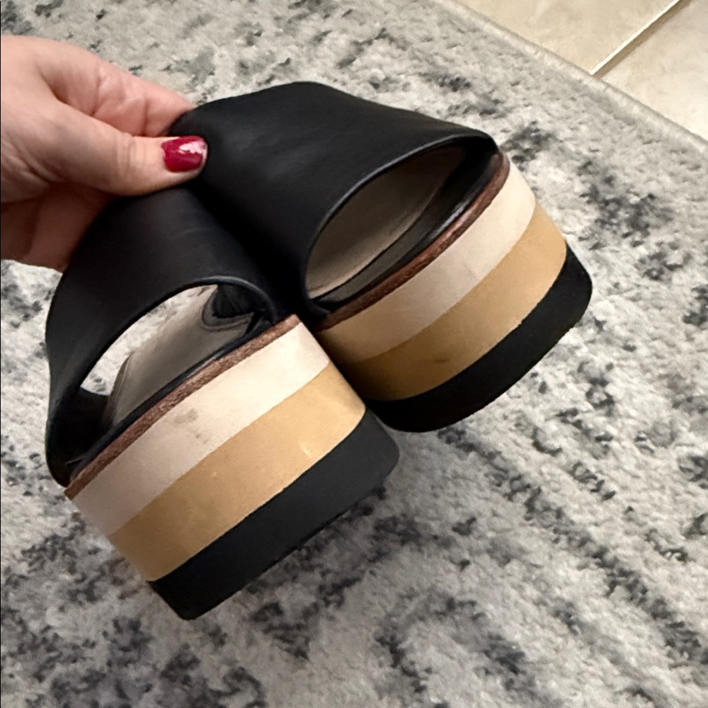 Veronica Beard Black Platform Slide Sandals, size 6.5 - Picture 7 of 15